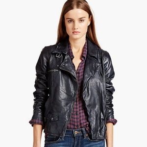 Lucky Brand Leather Moto Jacket Size M